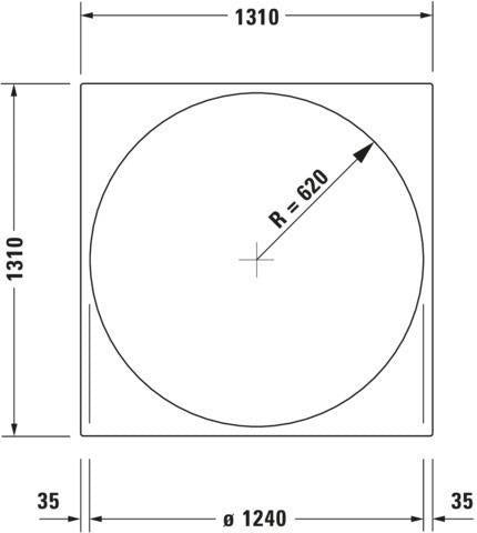 DURAVIT Acryleinleger Blue Moon mit Bedienklappe für 1400x1400 mm – Weißes Sanitäracryl