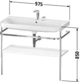 Duravit Happy D.2 c-shaped Waschtischset mit Metallkonsole, 975 mm, Taupe