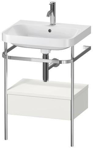 Duravit Waschtischset Happy D.2 Plus 575x490mm taupe supermatt mit Hahnloch