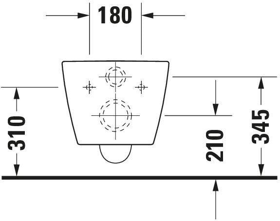Duravit Wand-WC ME by Starck 570 mm Weiß Seidenmatt Tiefspüler mit WonderGliss