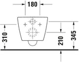 Duravit Wand-WC ME by Starck 570 mm Weiß Seidenmatt Tiefspüler mit WonderGliss