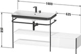 Duravit Waschtischset Happy D.2 Plus 1600x490mm taupe supermatt mit Hahnloch