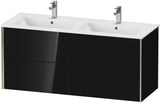 Duravit XViu Waschtischunterbau wandhängend 1280 mm, 4 Schubkästen, champagner matt/weiß matt