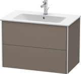 DURAVIT XSquare Waschtischunterbau 810 mm Flannel Grey Hochglanz, 2 Schubkästen, wandhängend