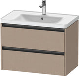 Duravit Ketho.2 Waschtischunterbau 784 mm betongrau matt mit 2 Schubkästen und Soft-Close