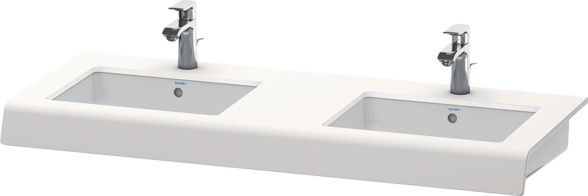 DURAVIT DuraStyle Konsole 800 mm weiß matt – Wandhängende Waschtischplatte mit 2 Ausschnitten