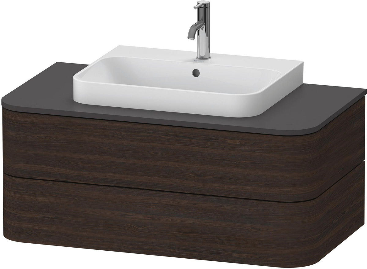 Duravit Happy D.2 Konsolenwaschtischunterbau 1000 mm taupe supermatt mit Tip-On-Technik und LED-Innenbeleuchtung