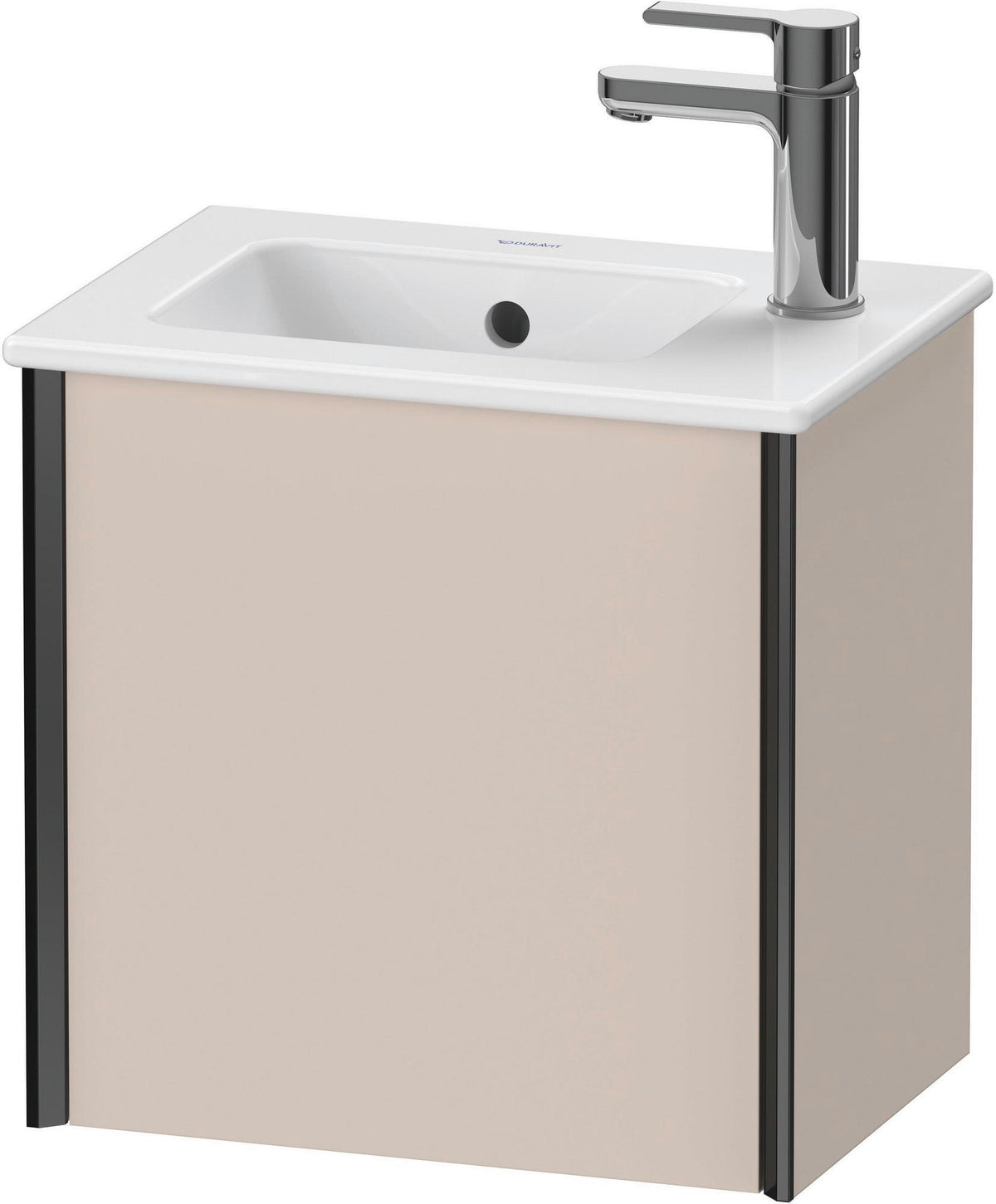 DURAVIT XViu Waschtischunterbau wandhängend 410 mm, 1 Tür links, schwarz matt/leinen