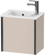 DURAVIT XViu Waschtischunterbau wandhängend 410 mm, 1 Tür links, schwarz matt/leinen