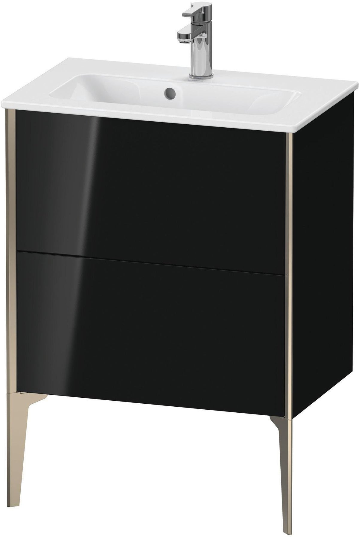 Duravit XViu Waschtischunterbau bodenstehend 610 mm, 2 Auszüge, champagner matt/weiß matt