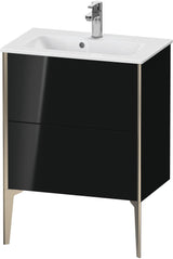 Duravit XViu Waschtischunterbau bodenstehend 610 mm, 2 Auszüge, champagner matt/weiß matt