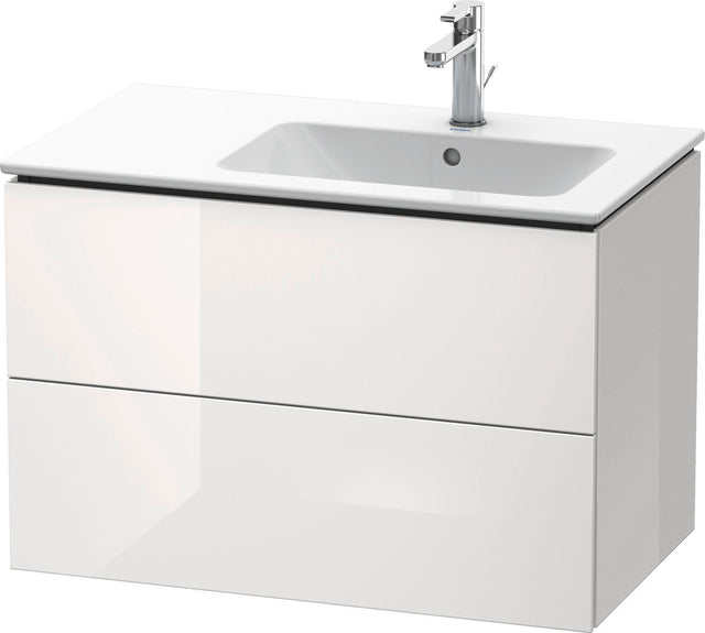 DURAVIT L-Cube Waschtischunterbau 820 mm wandhängend, 2 Schubkästen, Becken rechts, Betongrau Matt