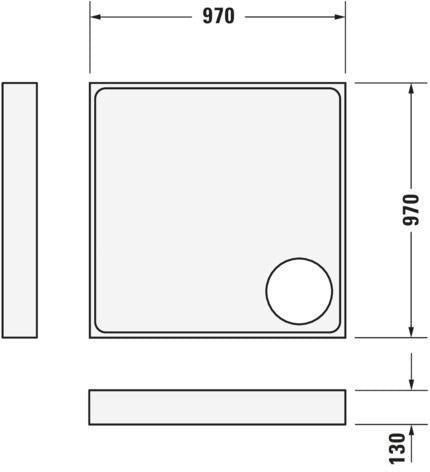 Duravit Starck Slimline Duschwanne 800x800x45 mm Weiß Sanitäracryl quadratisch