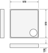 Duravit Starck Slimline Duschwanne 800x800x45 mm Weiß Sanitäracryl quadratisch