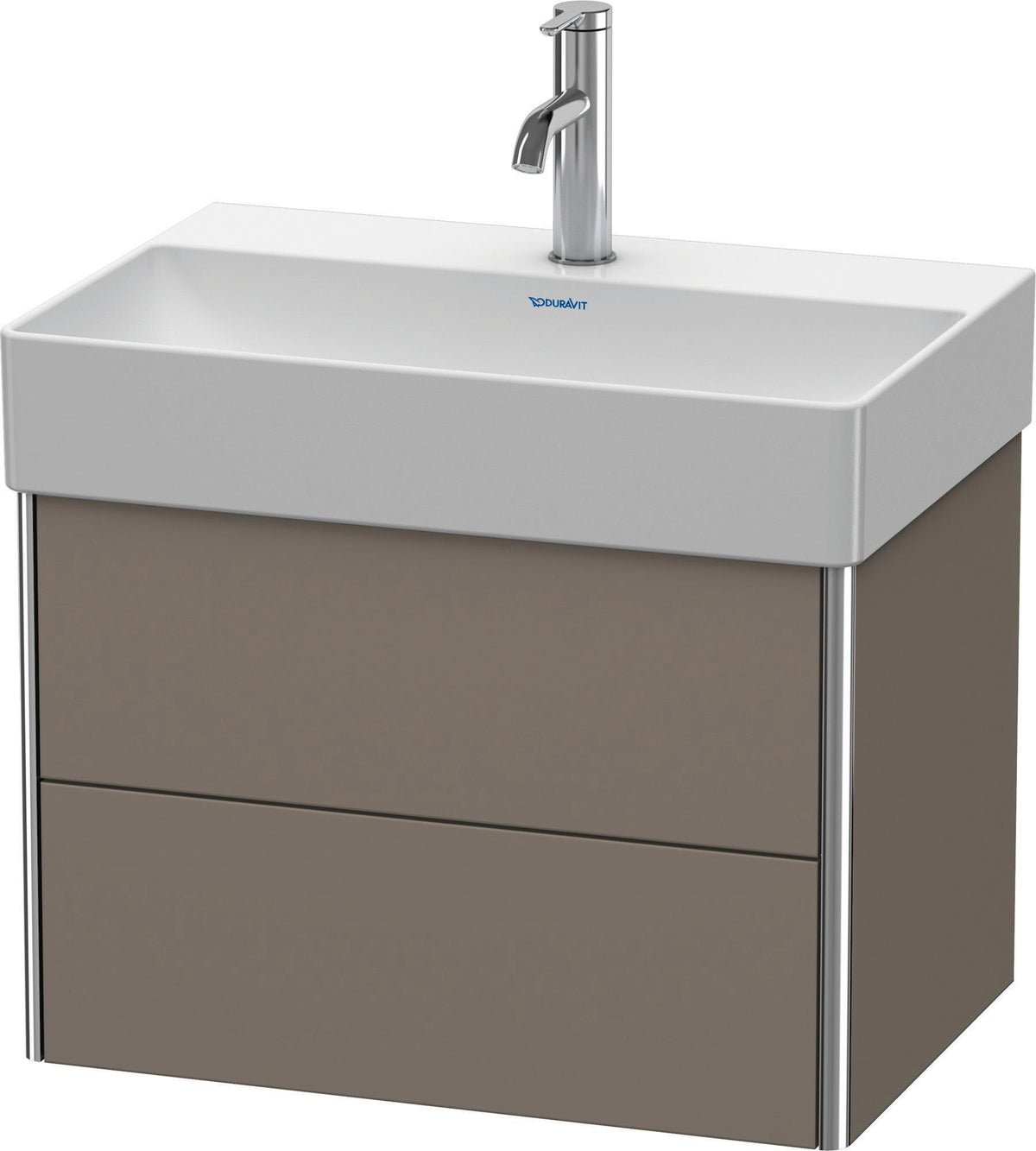 Duravit XSquare Waschtischunterbau 584 mm, 2 Schubkästen, Betongrau Matt, wandhängend