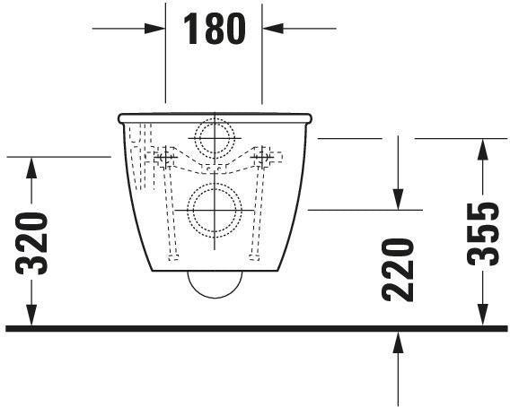 DURAVIT Wand-WC Darling New 540 mm Tiefspüler mit Durafix in Weiß