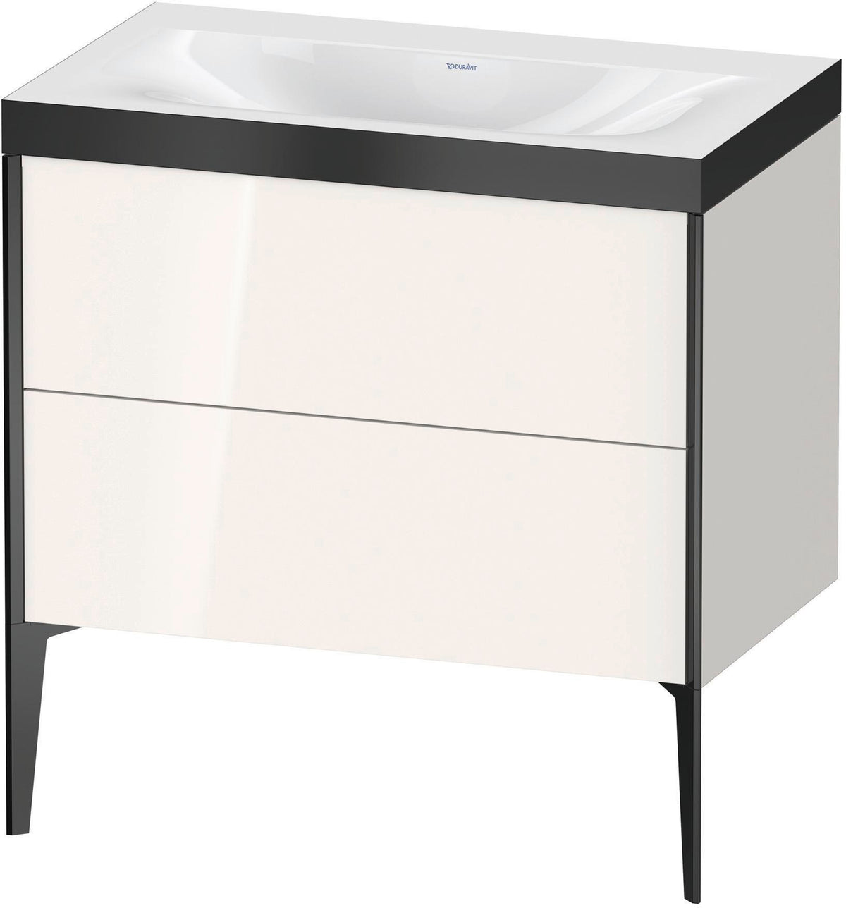 Duravit XViu c-bonded Waschtischset bodenstehend 800 mm mit 2 Auszügen, Push-Open und Soft-Close
