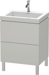Duravit L-Cube c-bonded Waschtischset 698 mm betongrau matt mit 2 Auszügen und Tip-On-Technik