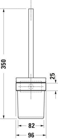 DURAVIT Karree Bürstengarnitur Chrom Wandhängend 95x95x350 mm – Weiß Matt Akzent