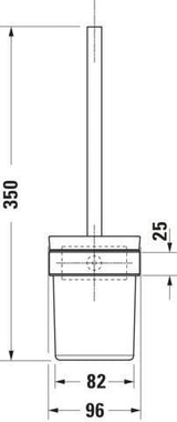 DURAVIT Karree Bürstengarnitur Chrom Wandhängend 95x95x350 mm – Weiß Matt Akzent