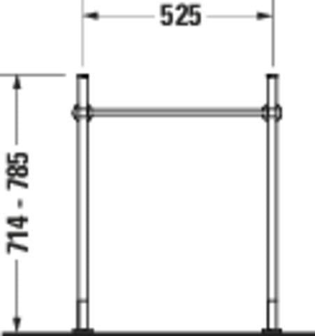 DURAVIT Metallkonsole Vero Air höhenverstellbar 355x525 mm Chrom für Waschtisch 236860