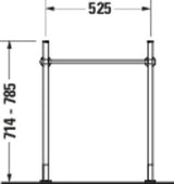DURAVIT Metallkonsole Vero Air höhenverstellbar 355x525 mm Chrom für Waschtisch 236860