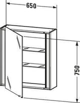 Duravit Ketho Spiegelschrank 650 mm, Türanschlag rechts, weiß matt, LED-Beleuchtung, Sensorschalter