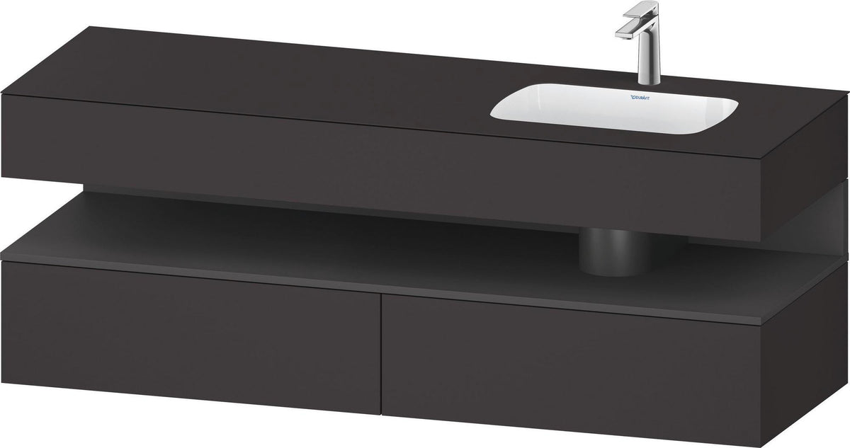 DURAVIT Qatego Einbauwaschtisch mit Konsolenwaschtischunterbau 1600 mm Weiß Matt