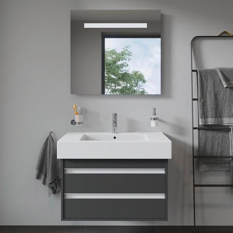 DURAVIT Vero Möbelwaschtisch 850 mm weiß WonderGliss mit Überlauf und Hahnlochbank