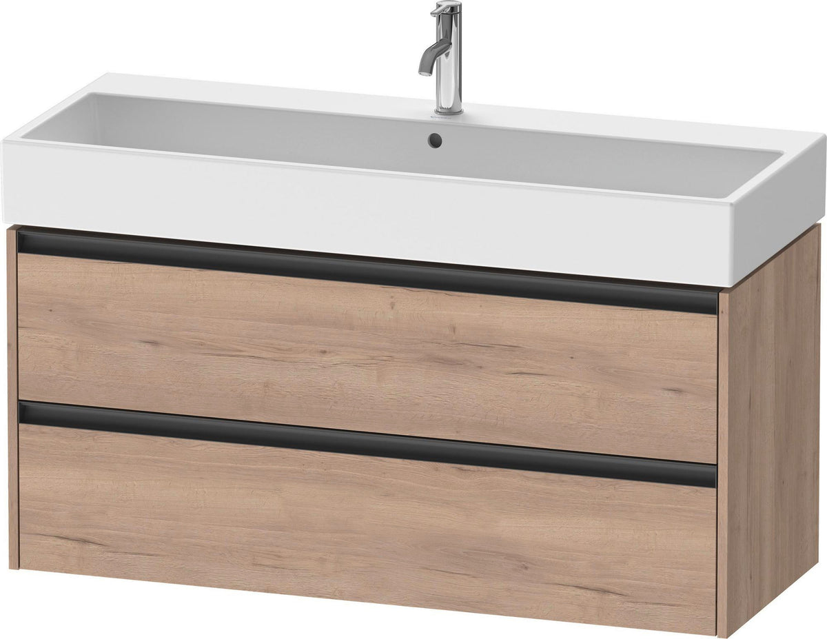 Duravit Ketho.2 Waschtischunterbau 1184 mm Eiche Terra mit 2 Schubkästen