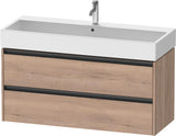 Duravit Ketho.2 Waschtischunterbau 1184 mm Eiche Terra mit 2 Schubkästen