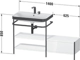 Duravit Happy D.2 Plus Waschtischunterbau 1400 mm mit Metallkonsole supermatt