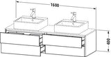 DURAVIT XSquare Waschtischunterbau 1600 mm wandhängend mit Schubkasten und Siphonausschnitt