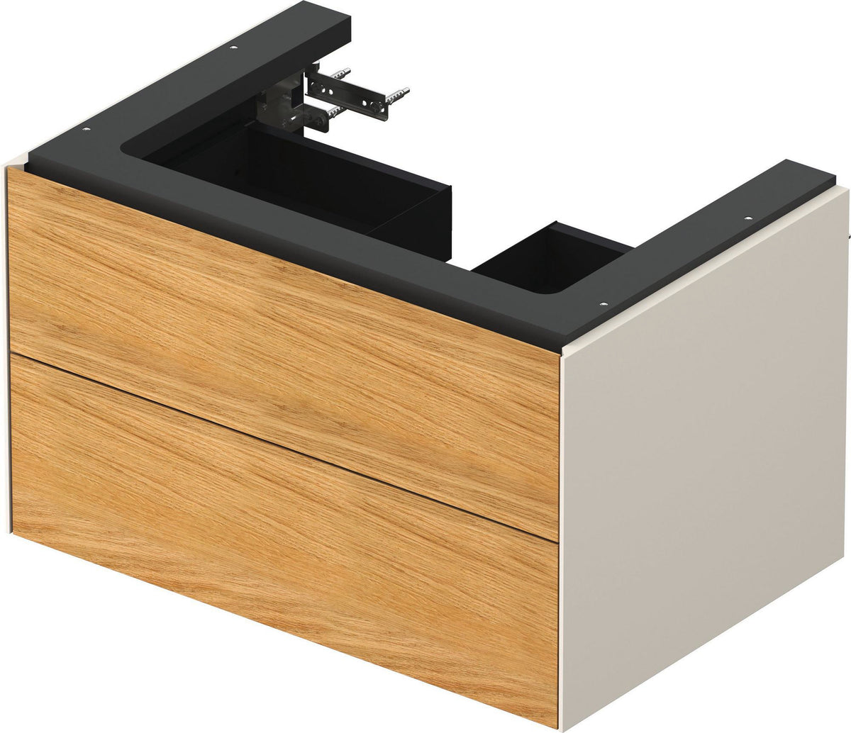 DURAVIT White Tulip Waschtischunterbau 684 mm, 2 Schubkästen, weiß seidenmatt, LED