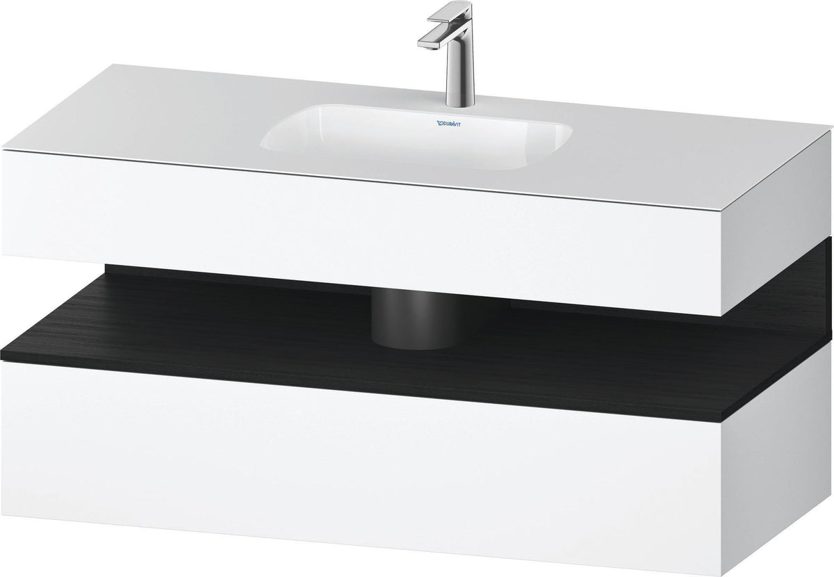 DURAVIT Qatego Studio F. A. Porsche Einbauwaschtisch mit Konsolenwaschtischunterbau 1200 mm Weiß Matt