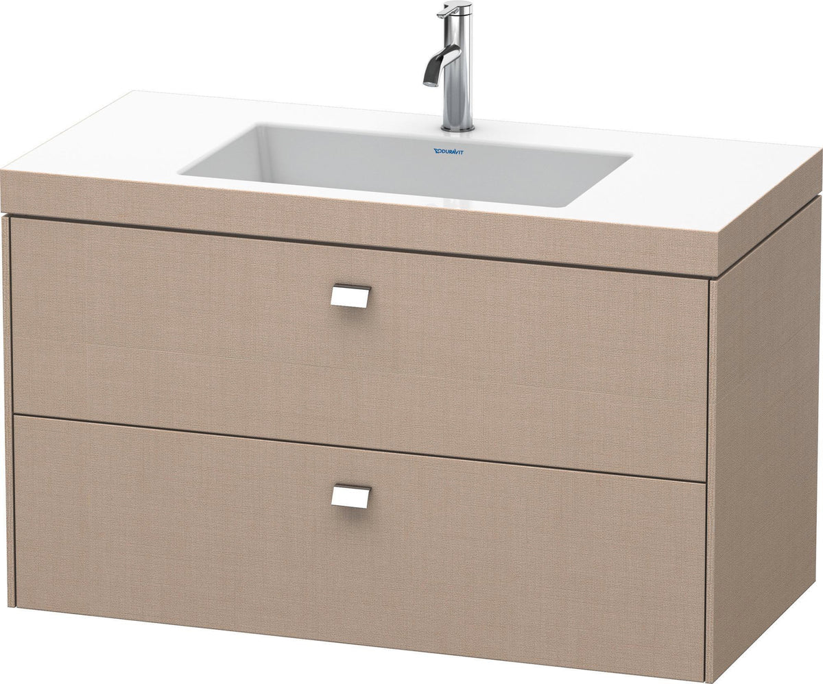 DURAVIT Brioso c-bonded Waschtischset 1000 mm mit Vero Air Waschtisch, 2 Schubkästen, Betongrau Matt