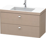 DURAVIT Brioso c-bonded Waschtischset 1000 mm mit Vero Air Waschtisch, 2 Schubkästen, Betongrau Matt