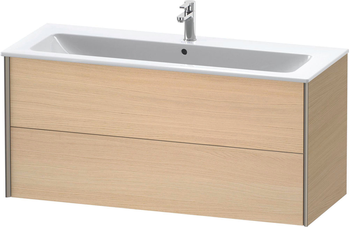 Duravit XViu Waschtischunterbau wandhängend 1210 mm, 2 Schubkästen, champagner matt/weiß matt