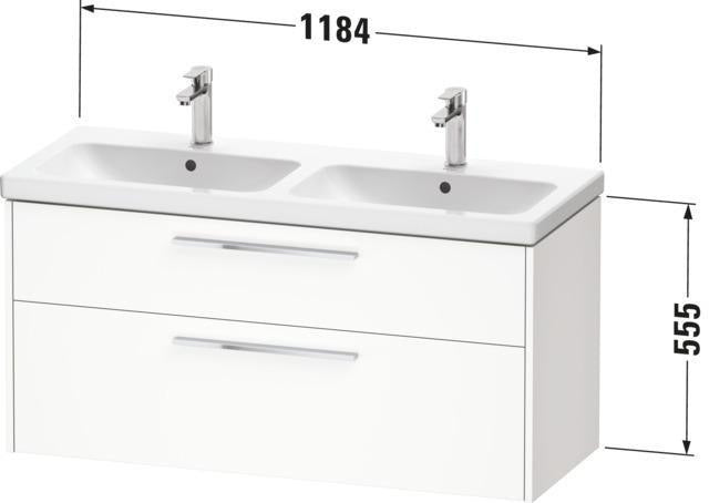 DURAVIT D-Code 2.0 Waschtischunterbau 1184 mm mit Schubkasten und Soft-Close in Weiß Matt