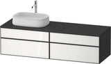 DURAVIT Zencha Konsolen-Waschtischunterbau 1600 mm Eiche Anthrazit mit 2 Auszügen & Tip-on