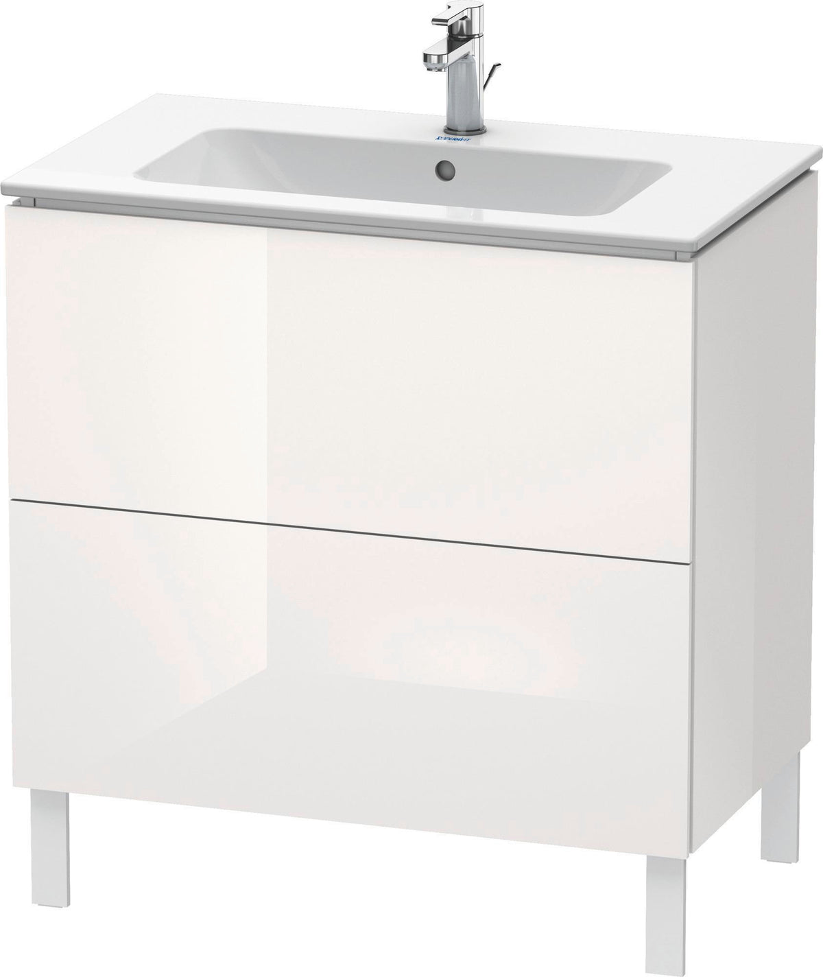 Duravit L-Cube Waschtischunterbau 820 mm taupe matt, 2 Auszüge, bodenstehend