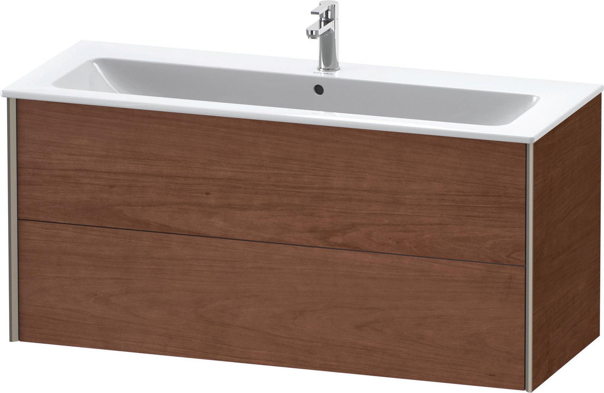 Duravit XViu Waschtischunterbau wandhängend 1210 mm, 2 Schubkästen, champagner matt/weiß matt
