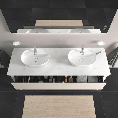 DURAVIT Luv Waschtischunterbau bodenstehend 1733 mm, 2 Auszüge, Weiß Seidenmatt, Tip-On
