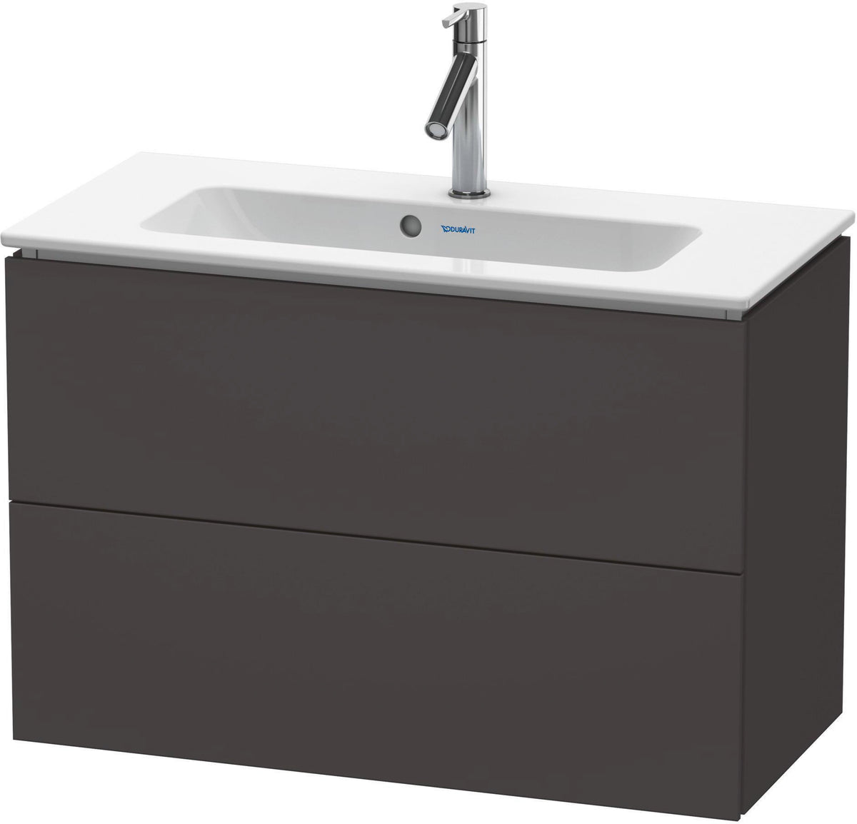 DURAVIT L-Cube Waschtischunterbau 820 mm weiß matt mit 2 Schubkästen und Tip-On-Technik