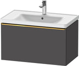 Duravit D-Neo Waschtischunterbau 784 mm Eiche Schwarz Matt mit 1 Auszug und Bronze-Griff