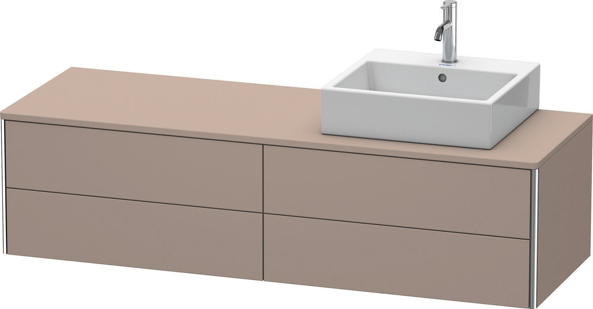 Duravit XSquare Waschtischunterbau 1600 mm betongrau matt, 4 Schubkästen, wandhängend