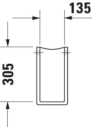 DURAVIT Halbsäule Starck 3 aus Keramik mit WonderGliss, 315 x 170 x 320 mm, Weiß