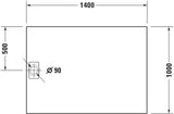 DURAVIT Stonetto Duschwanne 1400x800x50 mm Mineralguss Weiß Matt – Bodenbündig & Rutschhemmend