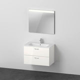 DURAVIT XBase Möbel-Set 830 mm Weiß Glänzend mit Waschtisch, Unterbau, 2 Schubkästen & Spiegel