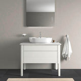 DURAVIT Luv Quarzsteinkonsole 988 mm, 1 Ausschnitt, Weiß Struktur, ohne Beleuchtung